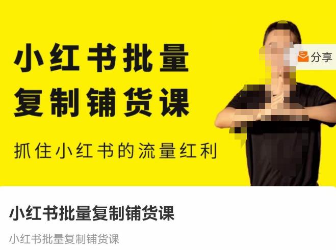 张宾·小红书批量复制铺货课，抓住小红书的流量红利 （更新2023年2月）-泡泡爱学习哦