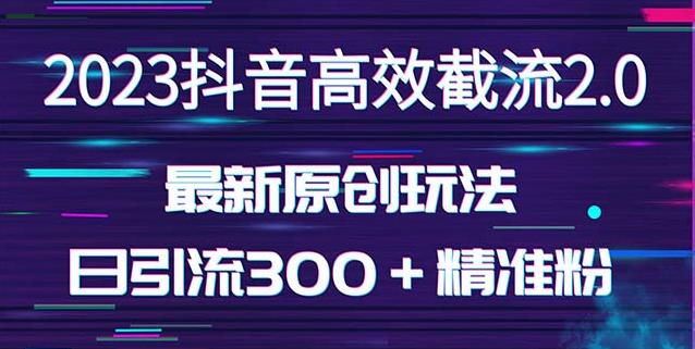 日引300＋创业粉，独家抖音高效截流2.0玩法（价值1280）-泡泡爱学习哦