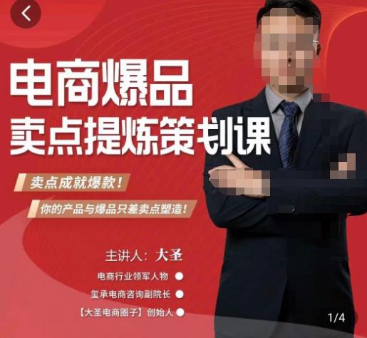 大圣·电商标品爆款卖点策划课，标品卖点成就爆款，可落地卖点提炼课-泡泡爱学习哦