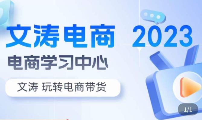 文涛电商·7天零基础自然流起号，​快速掌握店铺运营的核心玩法，突破自然展现量，玩转直播带货-泡泡爱学习哦