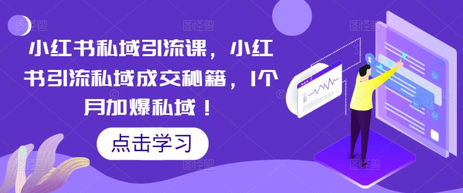 小红书私域引流课，小红书引流私域成交秘籍，1个月加爆私域！-泡泡爱学习哦