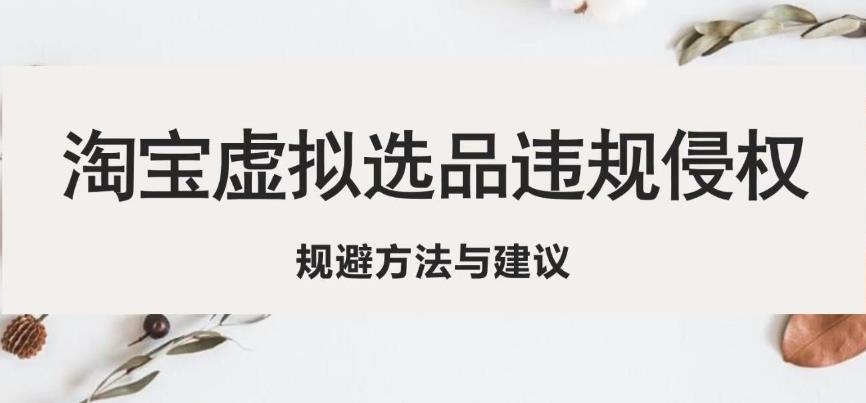 淘宝虚拟违规侵权规避方法与建议，6个部分详细讲解，做虚拟资源必看-泡泡爱学习哦
