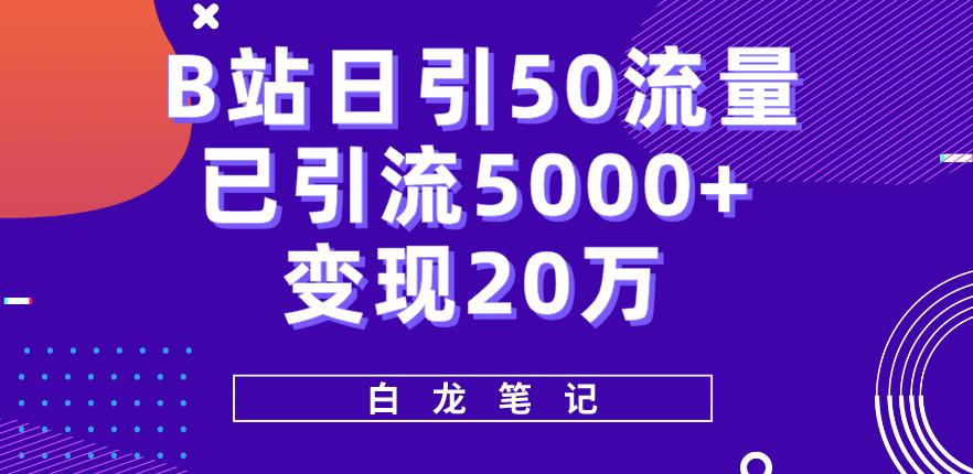 B站日引50+流量，实战已引流5000+变现20万，超级实操课程-泡泡爱学习哦