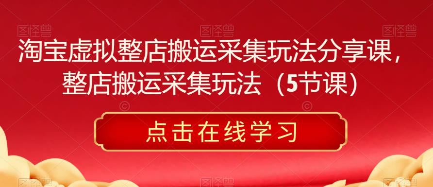 淘宝虚拟整店搬运采集玩法分享课，整店搬运采集玩法（5节课）-泡泡爱学习哦