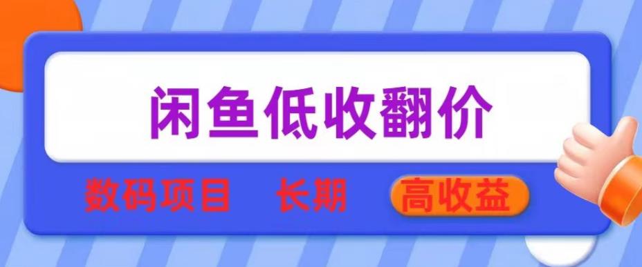 闲鱼低收翻价数码暴利项目，长期高收益【揭秘】-泡泡爱学习哦