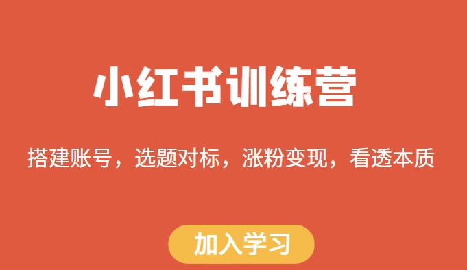 小红书训练营，搭建账号，选题对标，涨粉变现，看透本质-泡泡爱学习哦